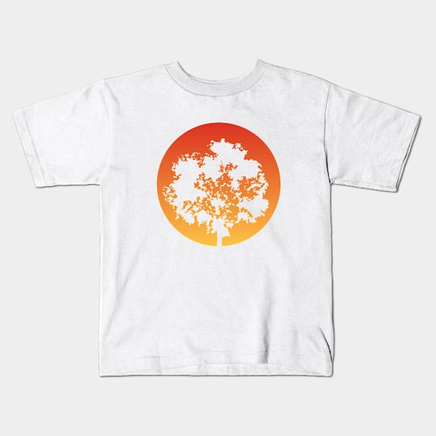 Elegant Tree Silhouette and The Sun II Kids T-Shirt by Insightly Designs